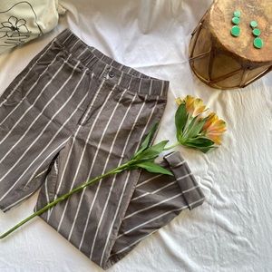 Grey Stripe Women’s Crop Pants